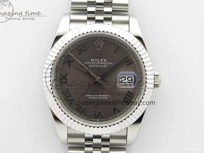 1219 DateJust 41mm 126334 SS BP Maker 1:1 Best Edition New Version Gray Roman Dial on Jubilee Bracelet Reliable 3035